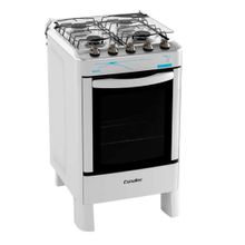 Fogão 4 Bocas Esmaltec de Piso Automático com Mesa Inox Forno 56L Econômico Ágata