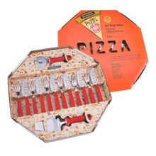 Jogo de Pizza Tramontina Kit 14 Peças em Aço Inox com Espátula e Cortador