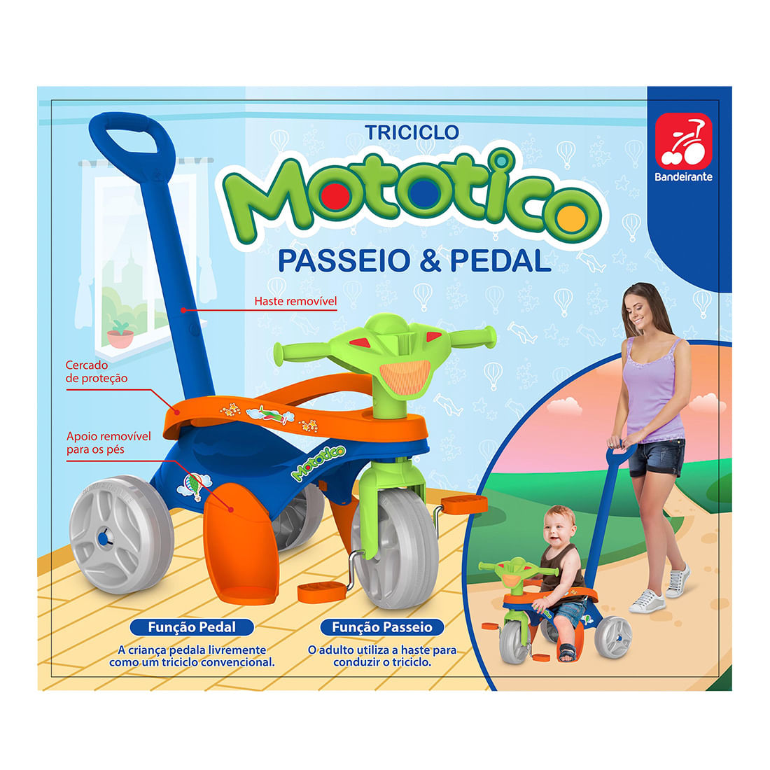 TRICICLO MOTOTICO 693 PASSEIO PEDAL BANDEIRANTE - F & Nogueira Móveis