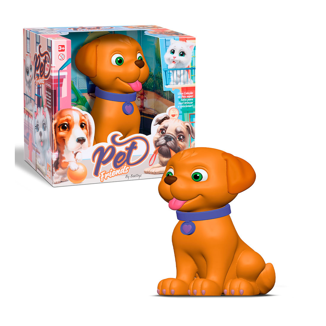 Cachorro de Brinquedo Pet Friends em Vinil Rotobrinq - Cybelar