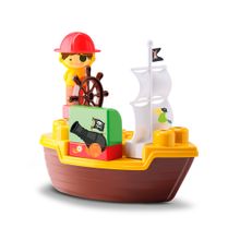 Navio de Brinquedo Tchuco Blocks Pirata 49 Peças Samba Toys