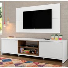 Rack Madesa Metz e Painel para TV até 55 Polegadas Branco/Rustic