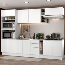 Cozinha Completa Madesa Stella 290001 com Armário e Balcão Branco