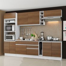 Cozinha Completa Madesa Vicenza com Armário e Balcão (Sem Tampo e Pia) Branco/Rustic