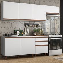 Cozinha Completa Madesa Reims 250002 com Armário e Balcão Branco