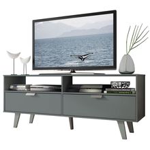 Rack para TV até 55 Polegadas Madesa Oslo com 2 Portas Cinza