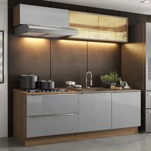Cozinha Completa Madesa Lux com Armário e Balcão 5 Portas 2 Gavetas Rustic