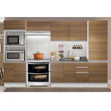 Cozinha Completa Madesa 100% MDF Acordes 2 Gavetas 11 Portas Rustic/Branco