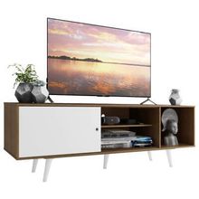 Rack Madesa Dubai para TV até 65 Polegadas com Pés Rustic/Branco/Branco