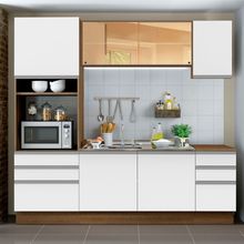 Cozinha Completa Madesa Karen 6 Portas 6 Gavetas (Sem Tampo e Pia) Rustic/Branco