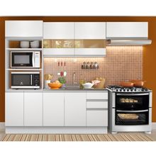 Cozinha Completa Madesa Marselha 8 Portas 3 Gavetas (Sem Tampo e Pia) Branco