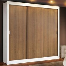 Guarda Roupa Casal Madesa Mônaco 3 Portas de Correr Branco/Rustic