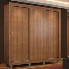 Guarda Roupa Casal Madesa Mônaco 3 Portas de Correr com Pés Rustic