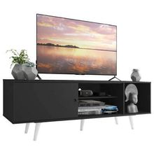 Rack Madesa Dubai para TV até 65 Polegadas com Pés Preto/Branco