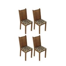 Kit 4 Cadeiras 4290 Madesa Rustic/Bege Marrom
