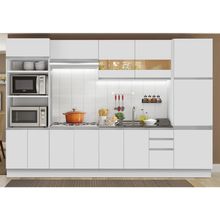 Cozinha Completa Madesa Roma 3 Gavetas 13 Portas (Sem Tampo e Pia) Branco