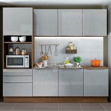 Cozinha Completa Madesa Lux com Armário e Balcão 7 Portas 3 Gavetas Rustic/Cinza