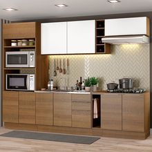 Cozinha Completa Madesa Stella 290001 com Armário e Balcão Rustic/Branco