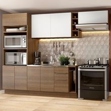 Cozinha Completa Madesa Stella 290002 com Armário e Balcão Rustic/Branco