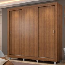 Guarda Roupa Casal Madesa Lyon Plus 3 Portas de Correr 4 Gavetas com Pés Rustic