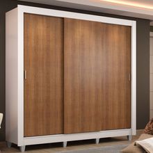 Guarda Roupa Casal Madesa Lyon 3 Portas de Correr 2 Gavetas com Pés Branco/Rustic
