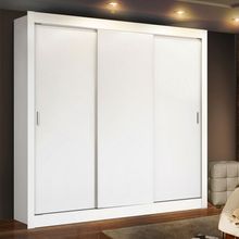 Guarda Roupa Casal Madesa Lyon Plus 3 Portas de Correr 4 Gavetas Branco