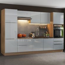 Cozinha Completa Madesa Lux com Armário e Balcão 9 Portas 5 Gavetas Rustic/Cinza