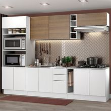 Cozinha Completa Madesa Stella 290001 com Armário e Balcão Branco/Rustic