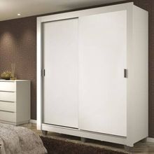 Guarda-Roupa Solteiro Madesa Dallas Plus 2 Portas de Correr 4 Gavetas com Pés Branco