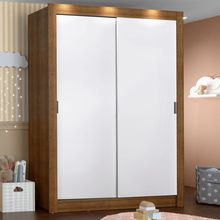 Guarda-Roupa Infantil Madesa Bento 2 Portas de Correr 2 Gavetas Rustic/Branco