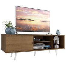 Rack Madesa Dubai para TV até 65 Polegadas com Pés Rustic/Branco