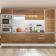 Cozinha Completa Madesa Roma 3 Gavetas 13 Portas (Sem Tampo e Pia) Branco/Rustic