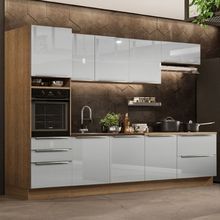 Cozinha Completa Madesa Lux 320004 com Armário e Balcão Rustic/Cinza
