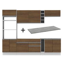 Cozinha Completa Madesa Vicenza com Armário e Balcão Branco/Rustic + Tampo