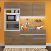 Cozinha Compacta Madesa Glamy Lívia 6 Portas 2 Gavetas Branco/Rustic
