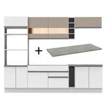 Cozinha Completa Madesa Vicenza com Armário e Balcão Branco/Crema + Tampo