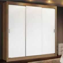 Guarda Roupa Casal Madesa Lyon Plus 3 Portas de Correr 4 Gavetas Rustic/Branco