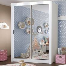 Guarda-Roupa Infantil Madesa Enzo 2 Portas de Correr de Espelho Branco