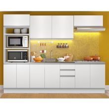 Cozinha Completa Madesa Viena 10 Portas 3 Gavetas (Sem Tampo e Pia) Branco