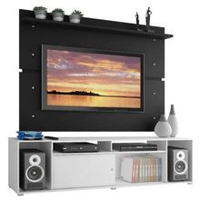 Rack Madesa Cancun e Painel para TV até 65 Polegadas Branco/Preto