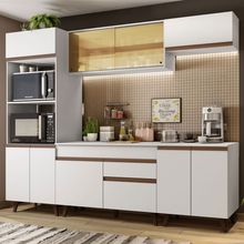 Cozinha Completa Madesa Reims 260002 com Armário e Balcão Branco