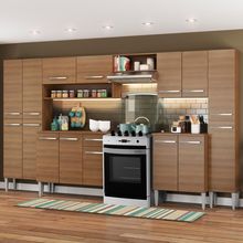 Cozinha Completa Madesa Emilly Joy com Armário e Balcão 15 Portas 1 Gaveta Rustic