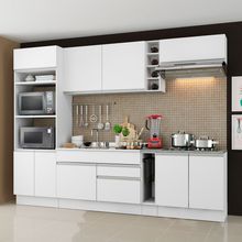Cozinha Completa Madesa Vicenza com Armário e Balcão (Sem Tampo e Pia) Branco