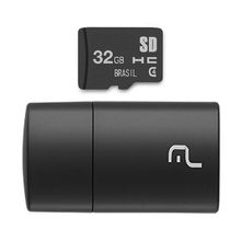 Kit 2 em 1 Leitor USB + Cartão De Memória de 32GB Classe 4 Multilaser - MC173