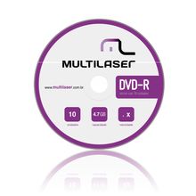 Dvd-R Multilaser Com 10 Mídias 4.7Gb 8X - DV038