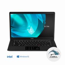 Notebook Ultra, com Windows 10 Home, Processador Intel Pentium, Memória 4GB RAM e 500GB HDD, Tela 14,1 Pol. HD, Preto - UB322