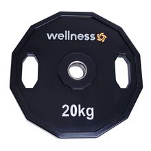 Anilha Poliuretano Furacao Olímpica 12 Faces com Pegada 20kg Wellness - WK018