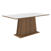 Mesa Madesa Retangular Tampo de Madeira 5364 Rustic/Branco