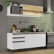 Cozinha Completa Madesa Reims 180001 com Armário e Balcão Branco
