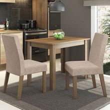 Conjunto Sala de Jantar Madesa Vic Mesa Tampo de Madeira com 2 Cadeiras Rustic/Imperial